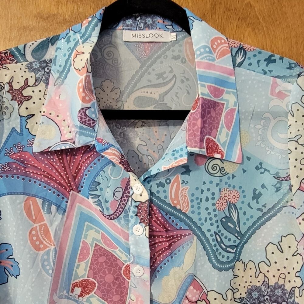 Ladies Misslook Paisley Blouse - Picture 5 of 7